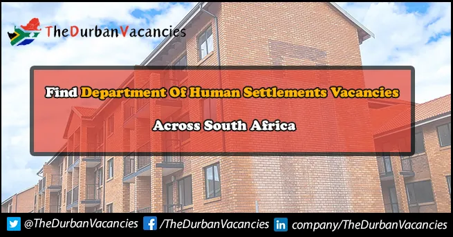 Department Of Human Settlements Vacancies